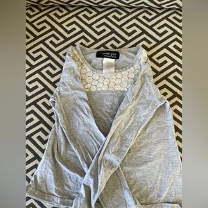 Freestyle Gray Lace Trim Shirt